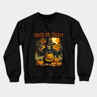 Trick or treat? halloween, zombie Crewneck Sweatshirt